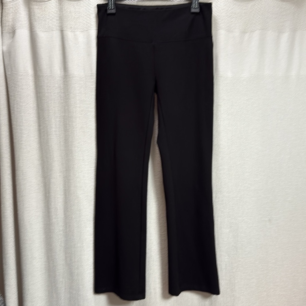 Soft Surroundings Black pull on boot cut ponte pant SZ S EUC work travel sliming